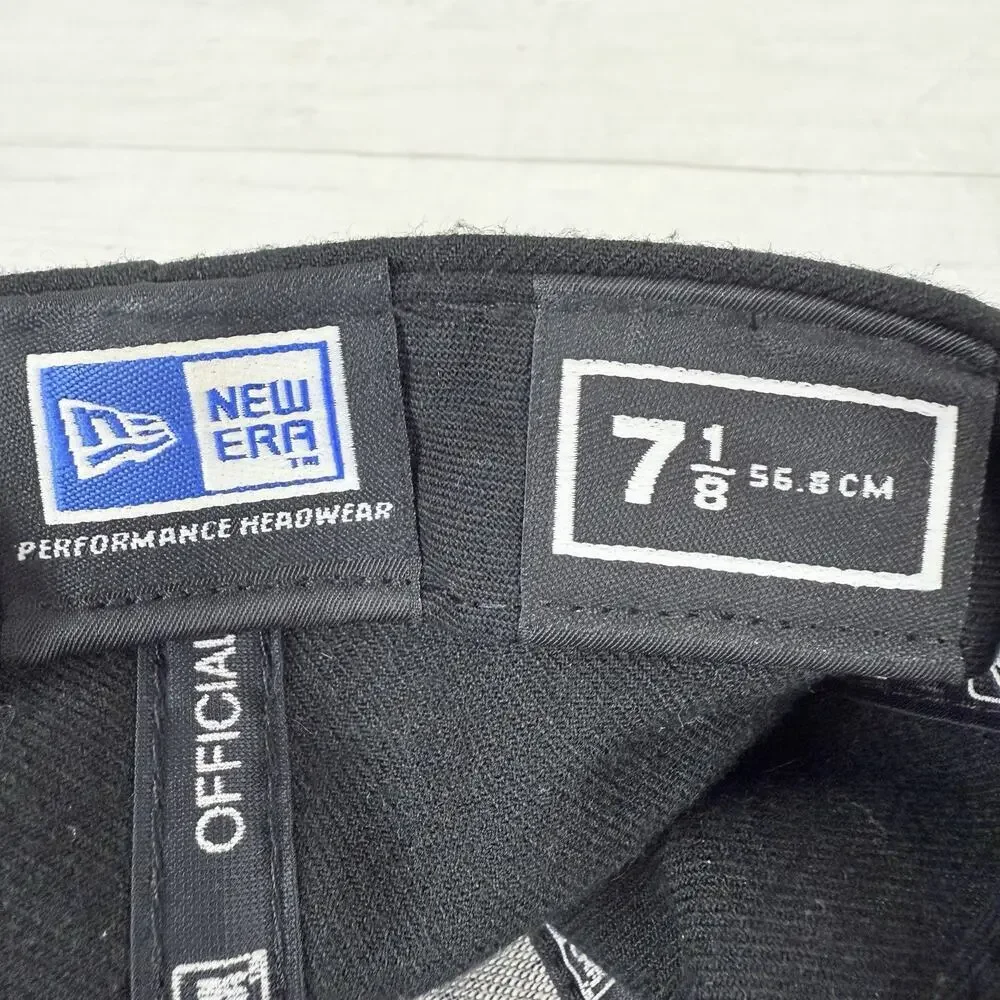 Chicago‎ White Sox Hat Cap Fitted Mens 7 1/8 Black MLB Baseball New Era On Field - Picture 9 of 11